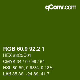 カラーコード: RGB 60.9 92.2 1 | qconv.com