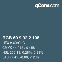 Color code: RGB 60.9 92.2 108 | qconv.com