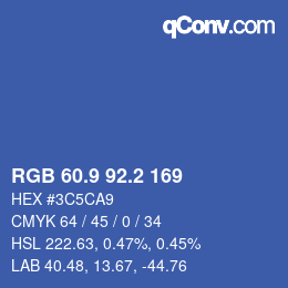 Color code: RGB 60.9 92.2 169 | qconv.com
