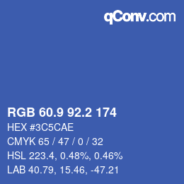 Color code: RGB 60.9 92.2 174 | qconv.com