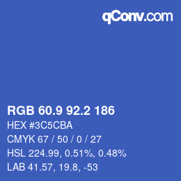 Color code: RGB 60.9 92.2 186 | qconv.com
