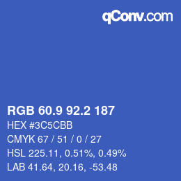 Color code: RGB 60.9 92.2 187 | qconv.com