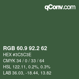 Color code: RGB 60.9 92.2 62 | qconv.com