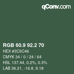 Farbcode: RGB 60.9 92.2 70 | qconv.com