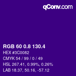 カラーコード: RGB 60 0.8 130.4 | qconv.com