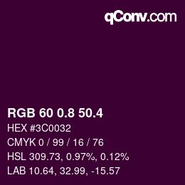 カラーコード: RGB 60 0.8 50.4 | qconv.com