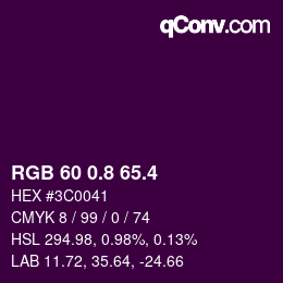 カラーコード: RGB 60 0.8 65.4 | qconv.com