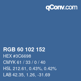 Color code: RGB 60 102 152 | qconv.com