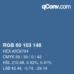 Color code: RGB 60 103 148 | qconv.com
