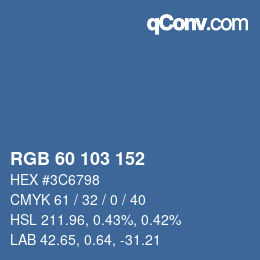 Color code: RGB 60 103 152 | qconv.com