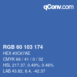 Color code: RGB 60 103 174 | qconv.com