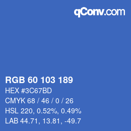 カラーコード: RGB 60 103 189 | qconv.com