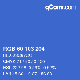 カラーコード: RGB 60 103 204 | qconv.com