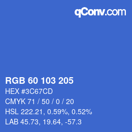 カラーコード: RGB 60 103 205 | qconv.com