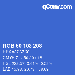 Color code: RGB 60 103 208 | qconv.com