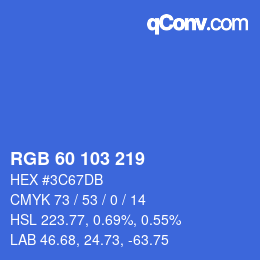 カラーコード: RGB 60 103 219 | qconv.com