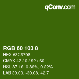 Farbcode: RGB 60 103 8 | qconv.com