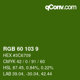 颜色代码: RGB 60 103 9 | qconv.com