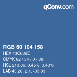カラーコード: RGB 60 104 158 | qconv.com