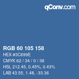 Color code: RGB 60 105 158 | qconv.com