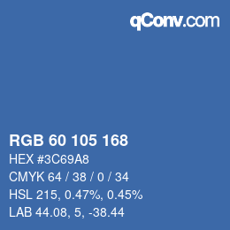 Color code: RGB 60 105 168 | qconv.com