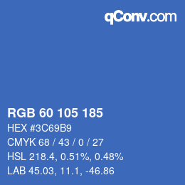 カラーコード: RGB 60 105 185 | qconv.com