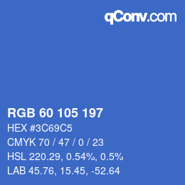 カラーコード: RGB 60 105 197 | qconv.com