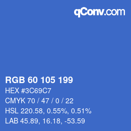 カラーコード: RGB 60 105 199 | qconv.com