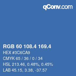 カラーコード: RGB 60 108.4 169.4 | qconv.com