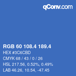 カラーコード: RGB 60 108.4 189.4 | qconv.com