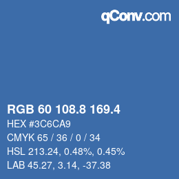 カラーコード: RGB 60 108.8 169.4 | qconv.com