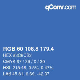 カラーコード: RGB 60 108.8 179.4 | qconv.com