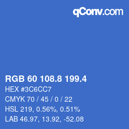 カラーコード: RGB 60 108.8 199.4 | qconv.com