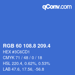 カラーコード: RGB 60 108.8 209.4 | qconv.com