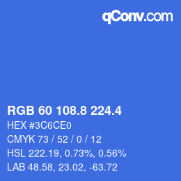 カラーコード: RGB 60 108.8 224.4 | qconv.com
