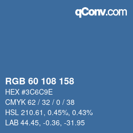 カラーコード: RGB 60 108 158 | qconv.com