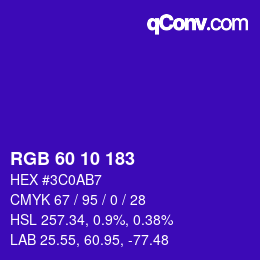 カラーコード: RGB 60 10 183 | qconv.com