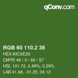 カラーコード: RGB 60 110.2 38 | qconv.com