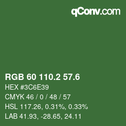 カラーコード: RGB 60 110.2 57.6 | qconv.com