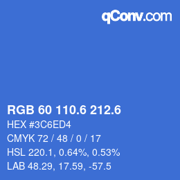 カラーコード: RGB 60 110.6 212.6 | qconv.com