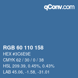 Color code: RGB 60 110 158 | qconv.com