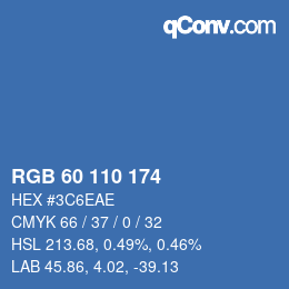颜色代码: RGB 60 110 174 | qconv.com