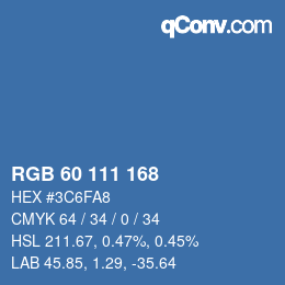 カラーコード: RGB 60 111 168 | qconv.com