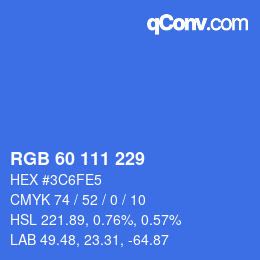 Color code: RGB 60 111 229 | qconv.com