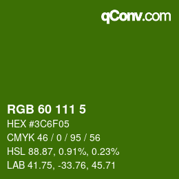 カラーコード: RGB 60 111 5 | qconv.com