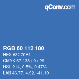 Color code: RGB 60 112 180 | qconv.com