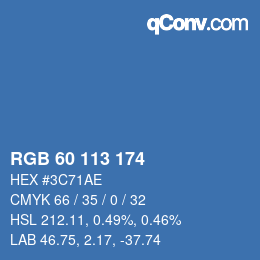 Color code: RGB 60 113 174 | qconv.com