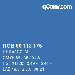 颜色代码: RGB 60 113 175 | qconv.com