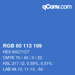 Color code: RGB 60 113 199 | qconv.com