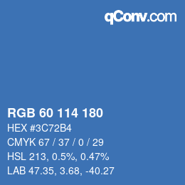 Color code: RGB 60 114 180 | qconv.com